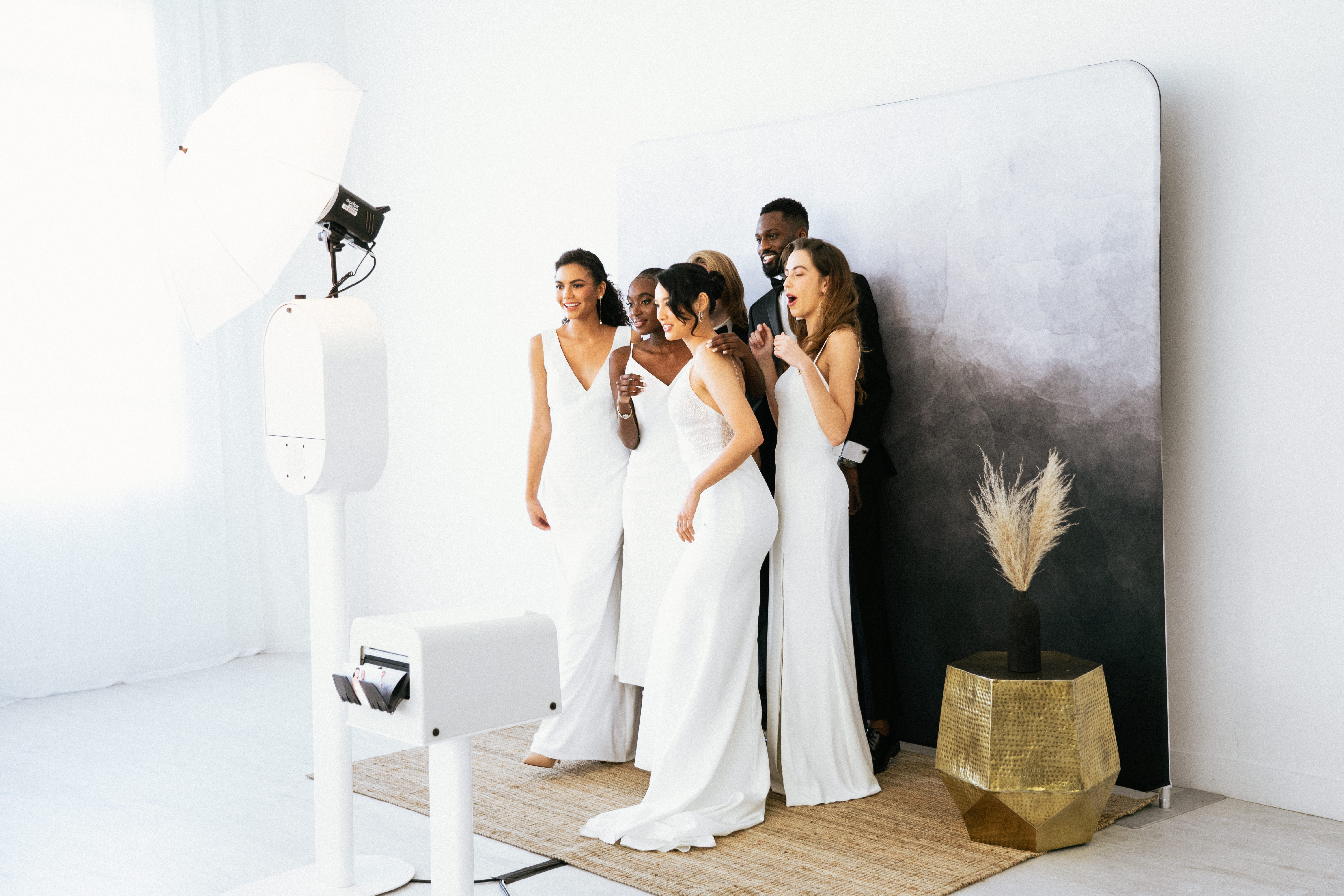 Wedding party at the Guac & Chips booth